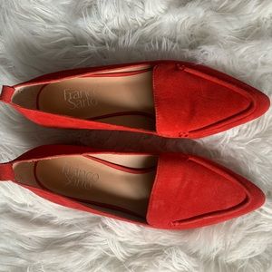 Brand new, never worn Franco Sarto pointy toed red suede flats. No box!